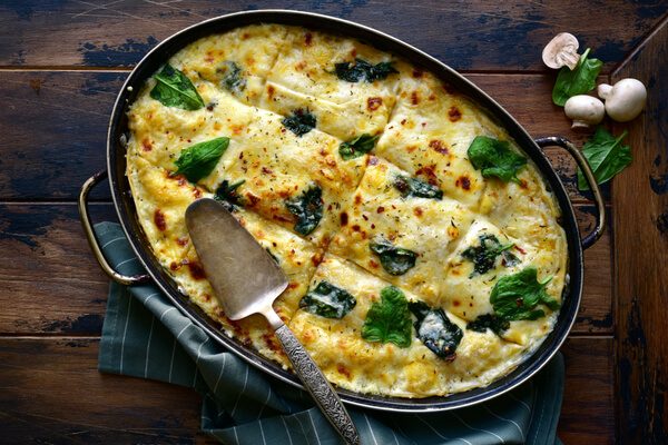 mushroom and spinach lasanga