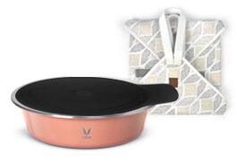HauteCase - 1100 ml - Sandy Coral - Stack Lid - with CarryMat - Grey