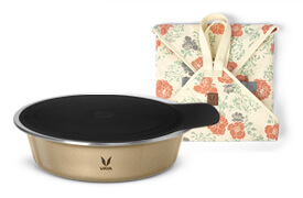 HauteCase - 1100 ml - Royal Gold - Stack Lid - with CarryMat - Beige