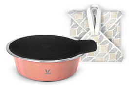 HauteCase - 1500 ml - Sandy Coral - Stack Lid - with CarryMat - Grey