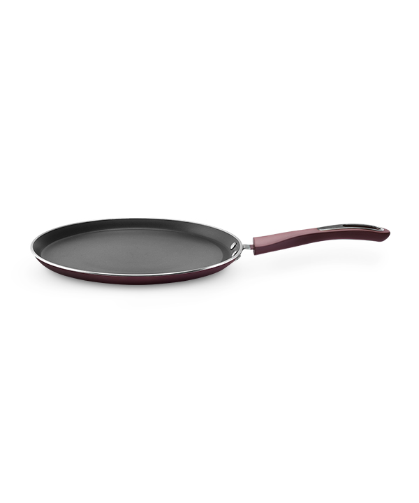PTFE Ceramic Reinforced Tawa 28 cm - Maroon - Maroon Handle