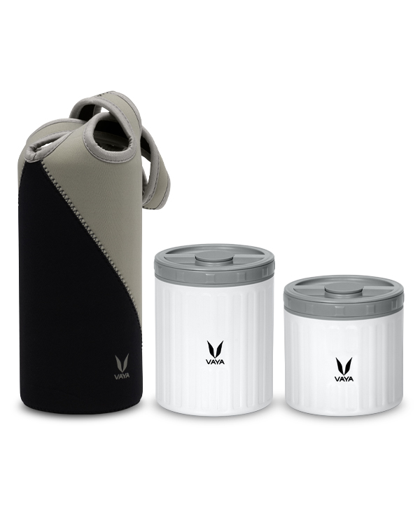 Preserve 300ml + 500ml White with GoBag Moon Grey